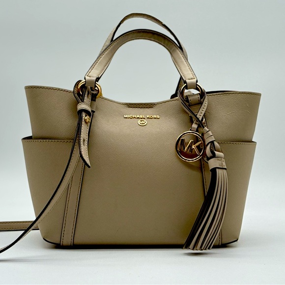 Michael Kors Beige Satchel with Tassel 2way - Picture 1 of 13
